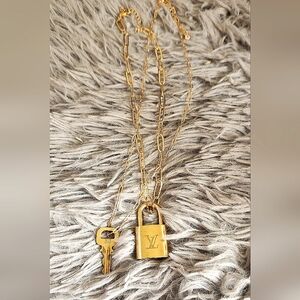 LV Lock and Key authentic comes with Two Chain 14 k gold plated